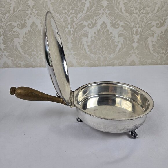 Vintage Sheffield EPC Silverplate Silent Butler Hinged Lid Footed Engraved Horse - Picture 6 of 15